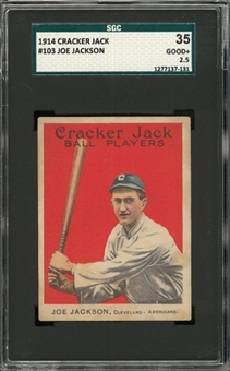 1914 Cracker Jack #103 Joe Jackson – SGC 35 GD+ 2.5
